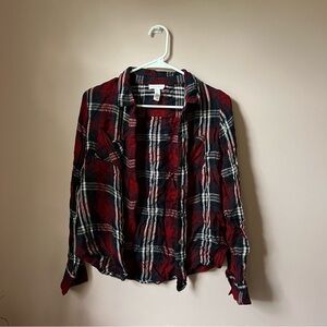 Tilly’s Red and Navy Plaid Shirt